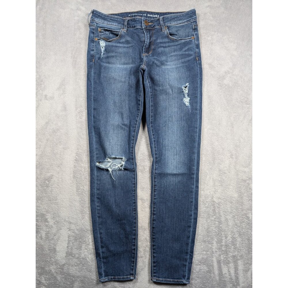 Articles of Society Jeans Womens Size 28 Distressed Denim Skinny Stretch Preppy